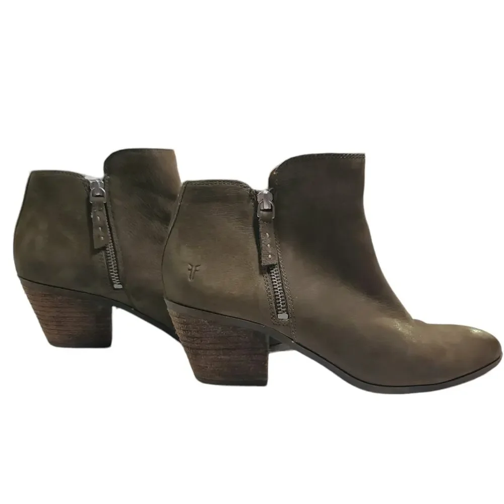Frye | Judith, Suede Pull on Side Zip Ankle Boots | Size 9